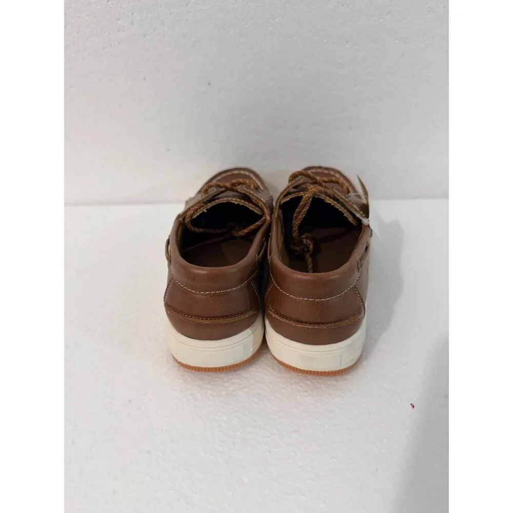 Thereabouts Boys Tan Boat Shoes 3M Synthetic Leather Casual Deck Style
